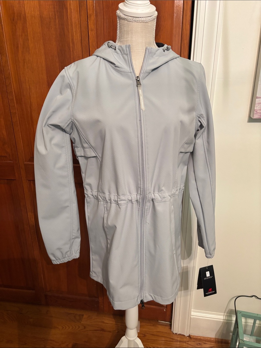 Women's Light Gray New Balance Hooded Zip-Front Jacket